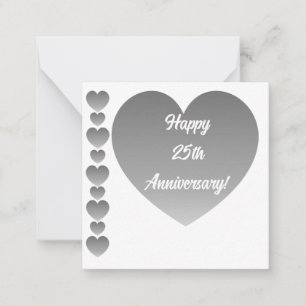 Correspondance Carte de note du 25e anniversaire heureuse