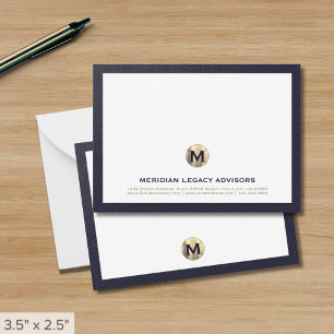 Correspondance Carte de note du cabinet d'or Luxe Navy