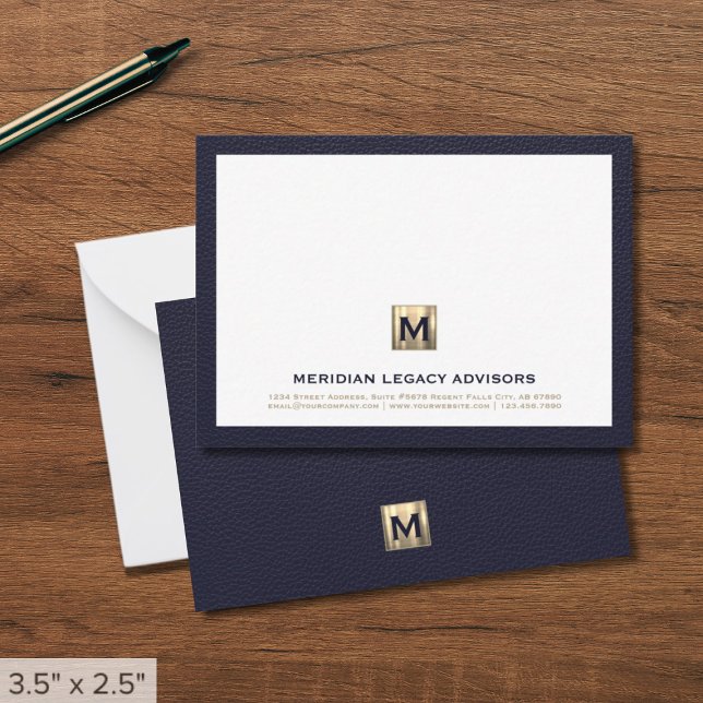 Correspondance Carte de note du cabinet d'or Luxe Navy (Créateur téléchargé)