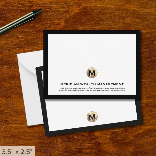 Correspondance Carte de note du planificateur financier Monogramm (Créateur téléchargé)