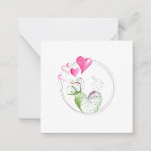 Correspondance Carte de note du Plante Cactus Coeur mignon
