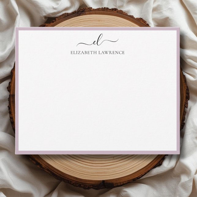 Correspondance Carte de note élégante avec monogramme et écriture (Créateur téléchargé)