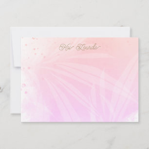 Correspondance Carte de note en aquarelle rose assez personnalisé