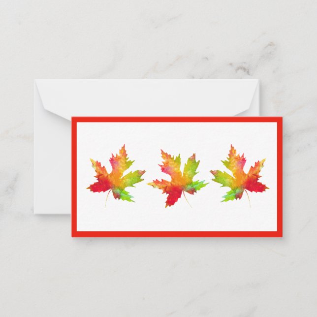 Correspondance Carte de note Feuille d'érable d'automne (Devant)