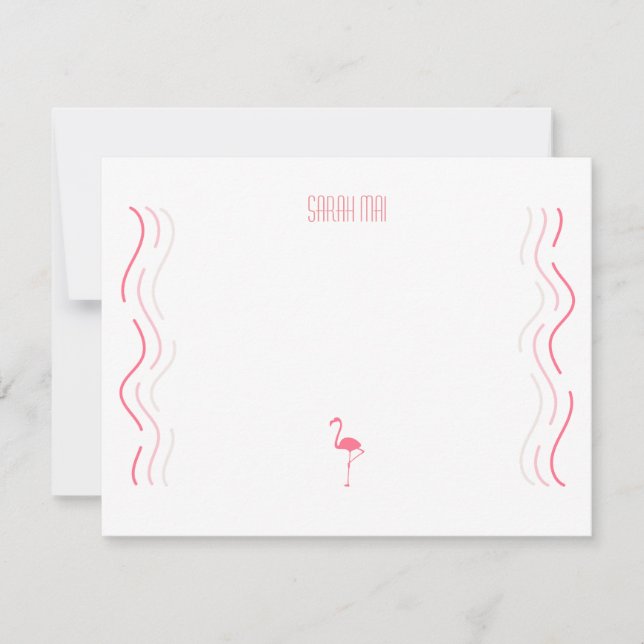Correspondance Carte de note flamant rose (Devant)