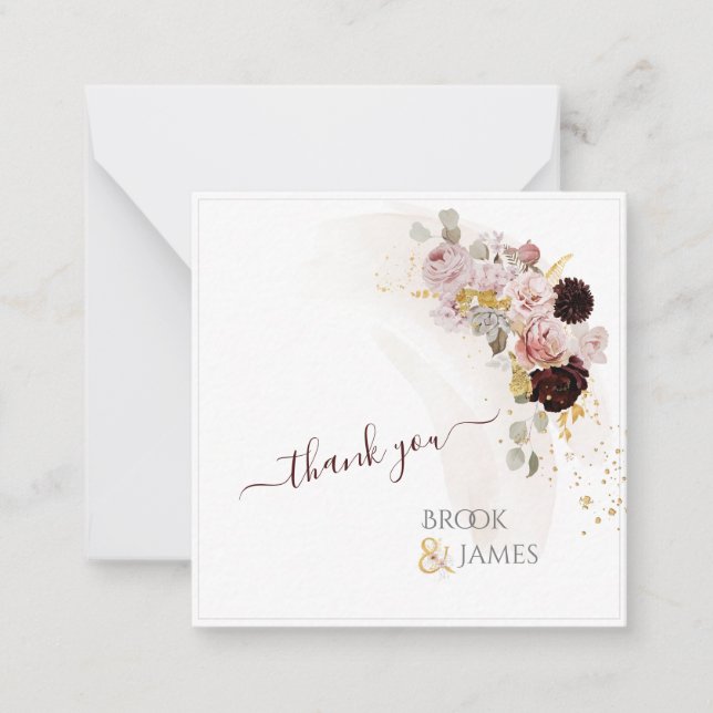 Correspondance Carte de note Fleurs d'automne Bohème rustique de  (Devant)