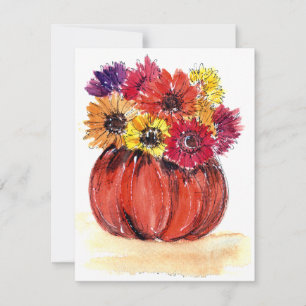 Correspondance Carte de note Fleurs de Citrouille vierge à l'inté