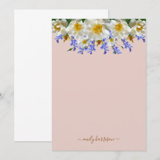 Correspondance Carte de note florale à l'aquarelle élégante