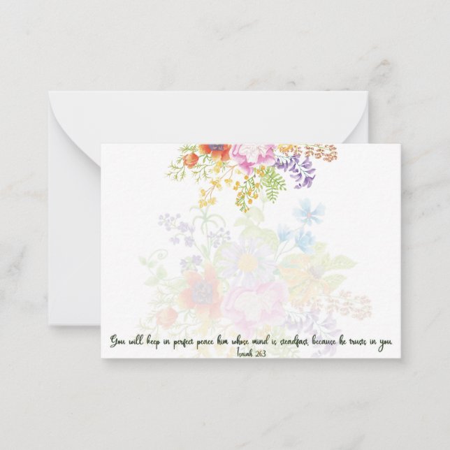 Correspondance Carte de note florale aquarelle de printemps parfa (Devant)