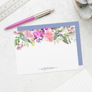 Correspondance Carte de note florale aquarelle élégante personnal