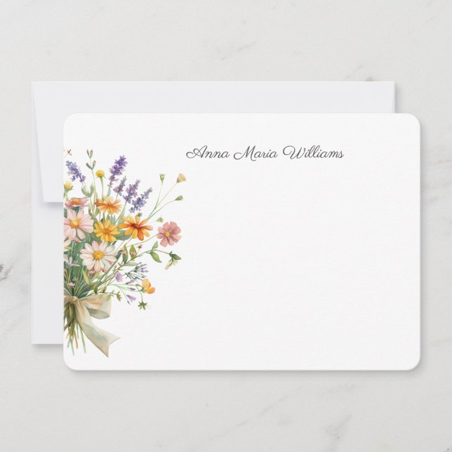 Correspondance Carte de note florale chic élégante (Devant)