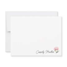 Carte de note florale de pivoine