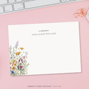 Correspondance Carte de note florale élégante personnalisée