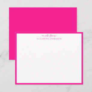Correspondance Carte de note frontalière classique rose chaud