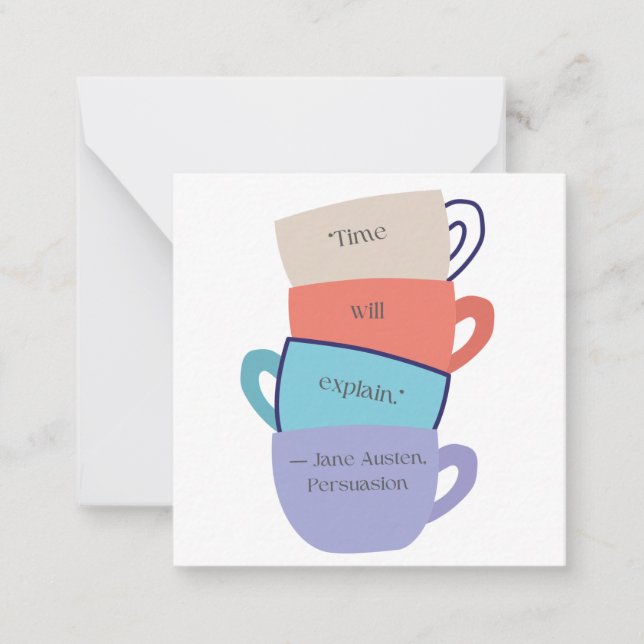 Correspondance Carte de note inspirée de Jane Austen (Devant)