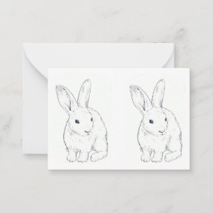 Correspondance Carte de note lapin de Pâques