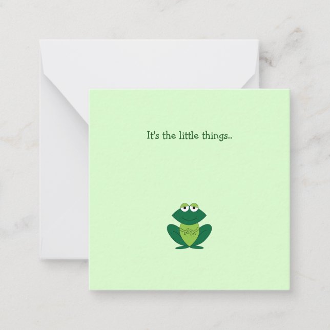 Correspondance Carte de note Little Green Frog Thank You (Devant)