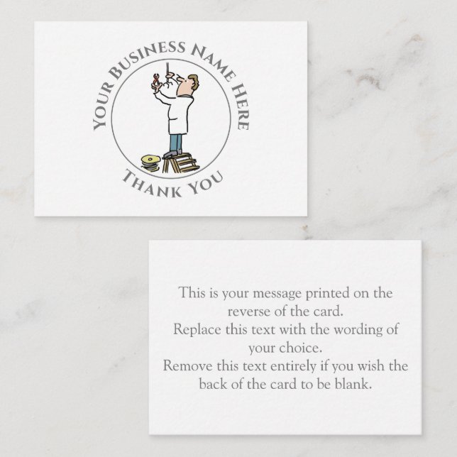 Correspondance Carte de note Merci à l'électricien (Devant / Derrière)