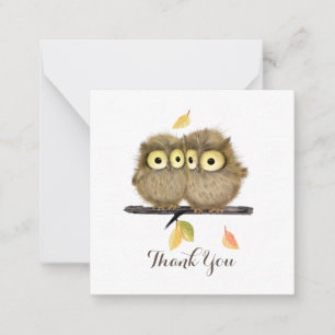 Correspondance Carte de note Merci aux chouettes bébés mignonnes