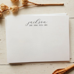 Correspondance Carte de note minimaliste de la famille de scripts