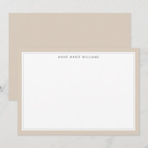 Correspondance Carte de note minimaliste marron chocolat avec deu
