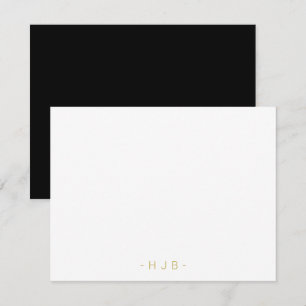 Correspondance Carte de note minimaliste Monogramme noir blanc pl