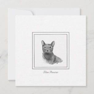 Correspondance Carte de note moderne Sketted Flat en russe bleu