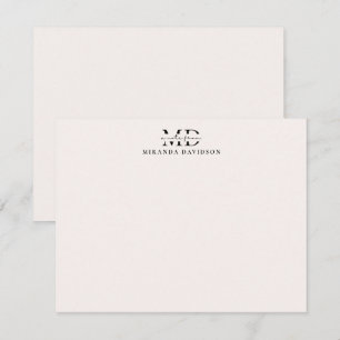 Correspondance Carte de note Monogramme minimale