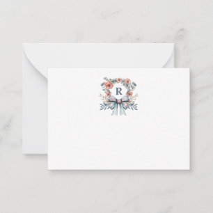 Correspondance Carte de note Monogramme personnalisée Watercolor