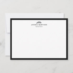 Correspondance Carte de note noire épaisse professionnelle modern