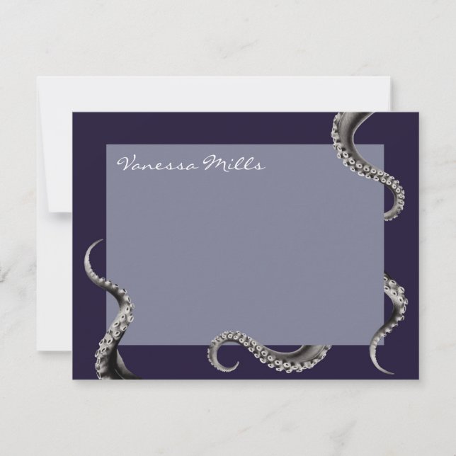 Correspondance Carte de note octopus Navy (Devant)