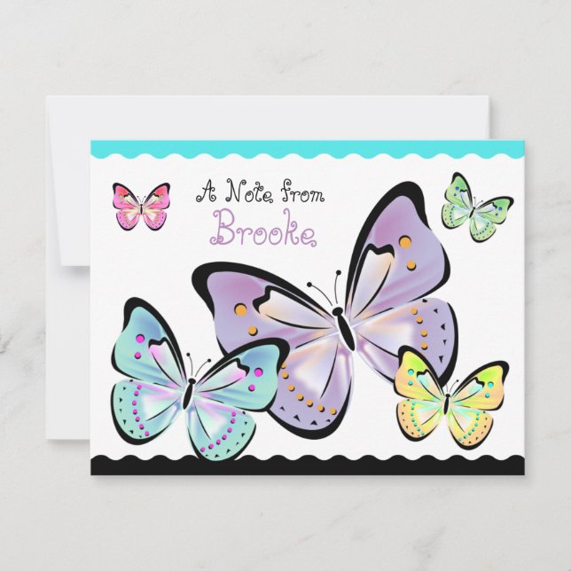 Correspondance Carte de note Papillon Lumineux et Beau (Devant)