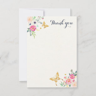 Correspondance Carte de note Papillon Merci
