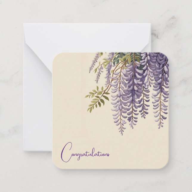 Correspondance Carte de note personnalisable Wisteria (Devant)