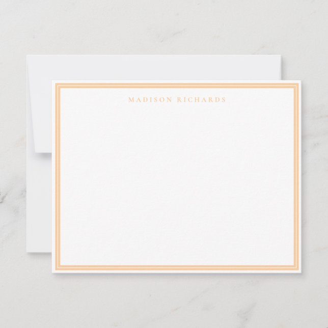 Correspondance Carte de note personnalisée avec bordure pêche de  (Devant)