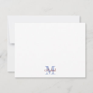 Correspondance Carte de note personnalisée avec monogramme pour g