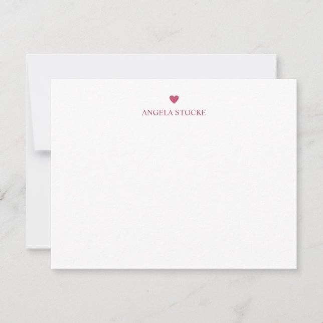 Correspondance Carte de note personnalisée avec nom et rayure ros (Devant)