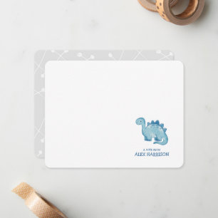 Correspondance Carte de note personnalisée Cute Blue Dinosaur