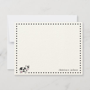 Correspondance Carte de note personnalisée Cute Cow