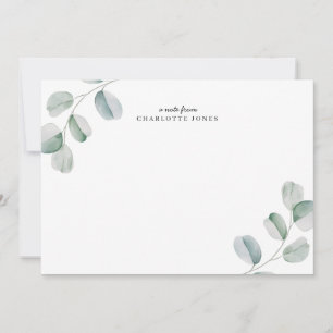 Correspondance Carte de note personnalisée Eucalyptus