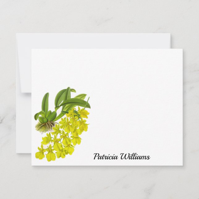 Correspondance Carte de note personnalisée Fleur Jaune (Devant)