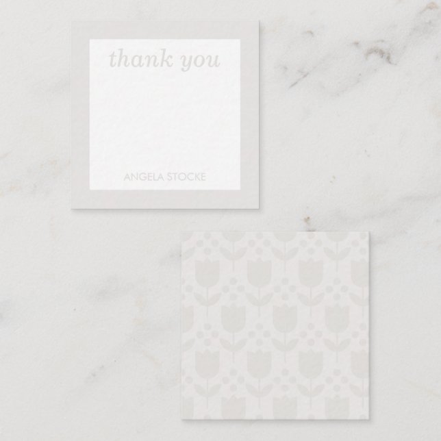 Correspondance Carte de note personnalisée Fleur Rétro (Devant / Derrière)