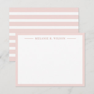 Correspondance Carte de note personnalisée minimaliste rose pâle