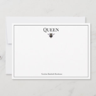 Correspondance Carte de note personnalisée vintage Queen Bee Clas