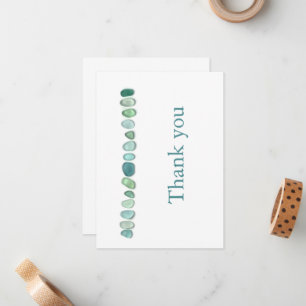 Correspondance Carte de note plat Aqua Sea Glass