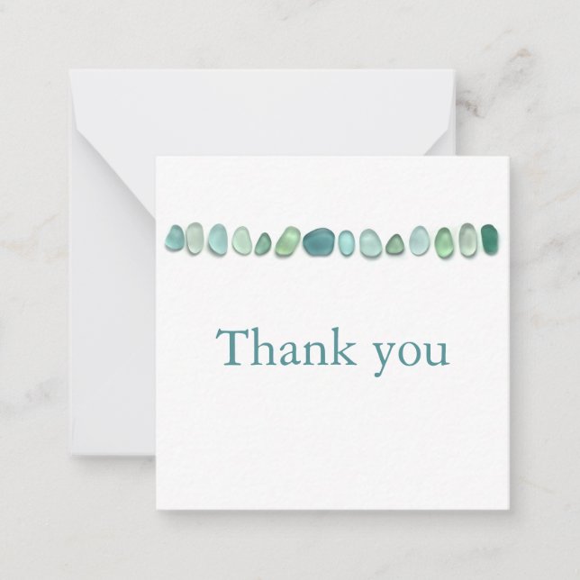 Correspondance Carte de note plat Aqua Sea Glass (Devant)