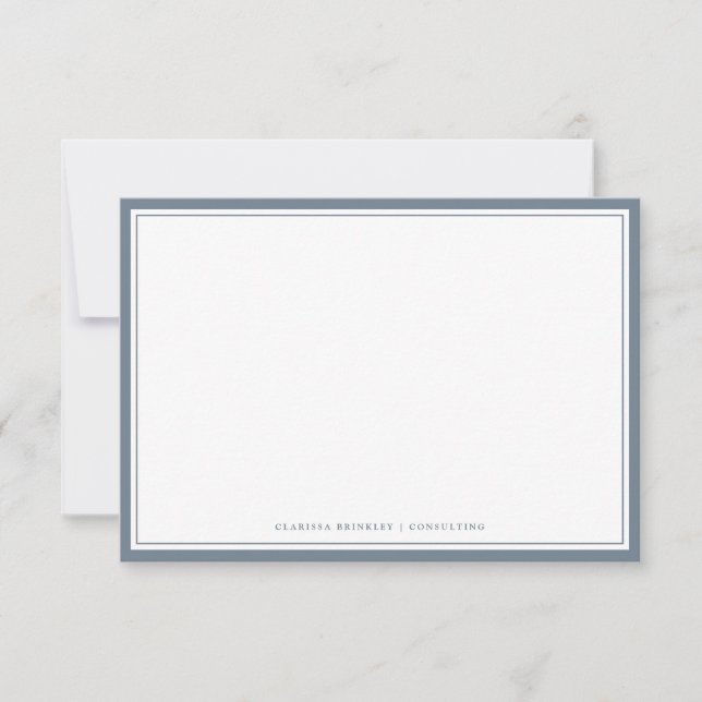 Correspondance Carte de note plat bleu ardoise minimale (Devant)
