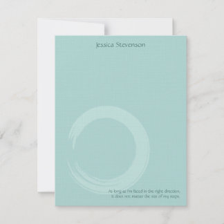 Correspondance Carte de note plat circulaire Zen (bleu)