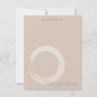 Correspondance Carte de note plat circulaire Zen (tan)