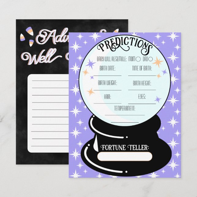 Correspondance Carte de note plat Crystal Ball prédictions (Devant / Derrière)